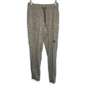 Adidas Mens Size Medium Terry Knit Joggers Sweatpants Heather Gray Pockets